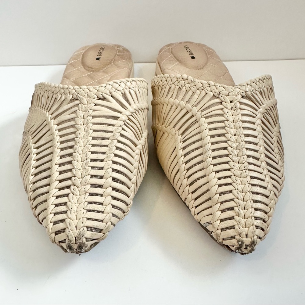 Birdies The Swan Woven Leather Cream Mule - Picture 4 of 7